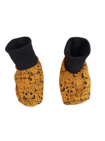 Chaussons pour bébé en tissu jersey à motifs doublés en sweat bio, pointure 15